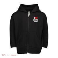 I Love Haunted Mound Toddler Zip Fleece Hoodie thumb 0