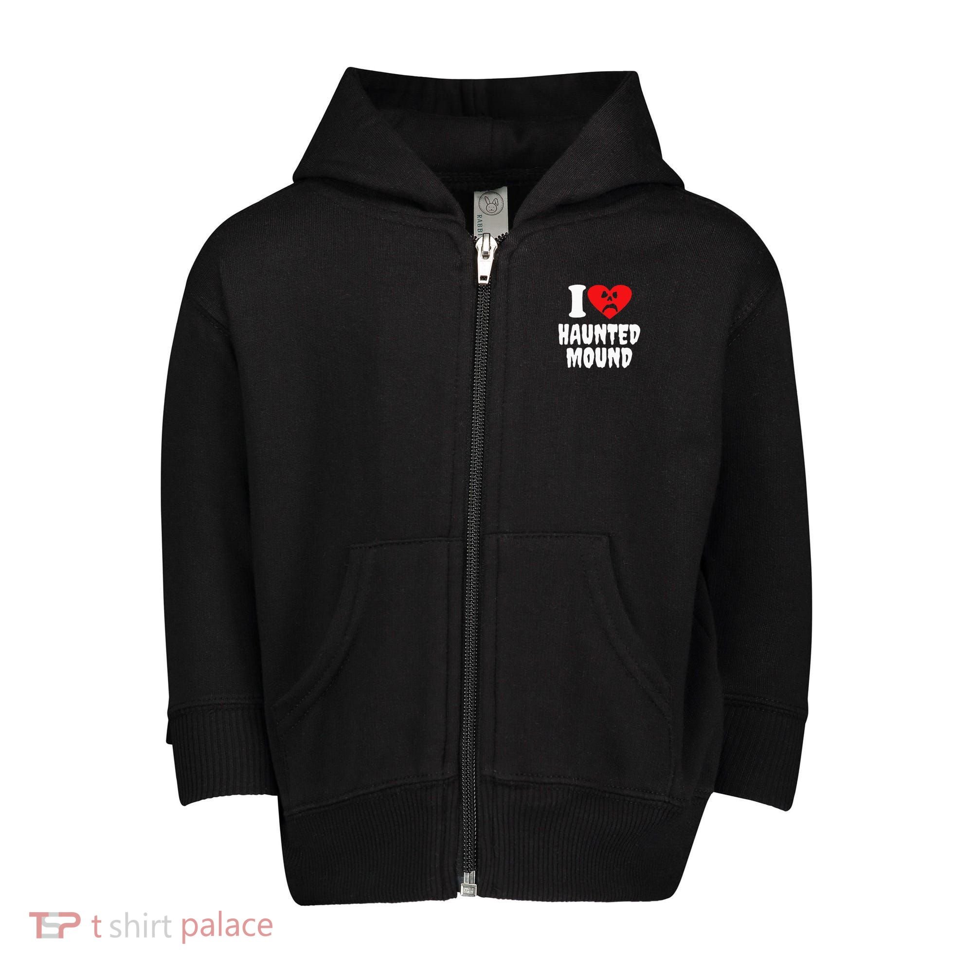 I Love Haunted Mound Toddler Zip Fleece Hoodie