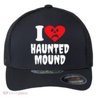I Love Haunted Mound Flexfit Unipanel Trucker Cap thumb 0