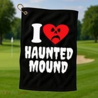 I Love Haunted Mound Golf Towel thumb 1