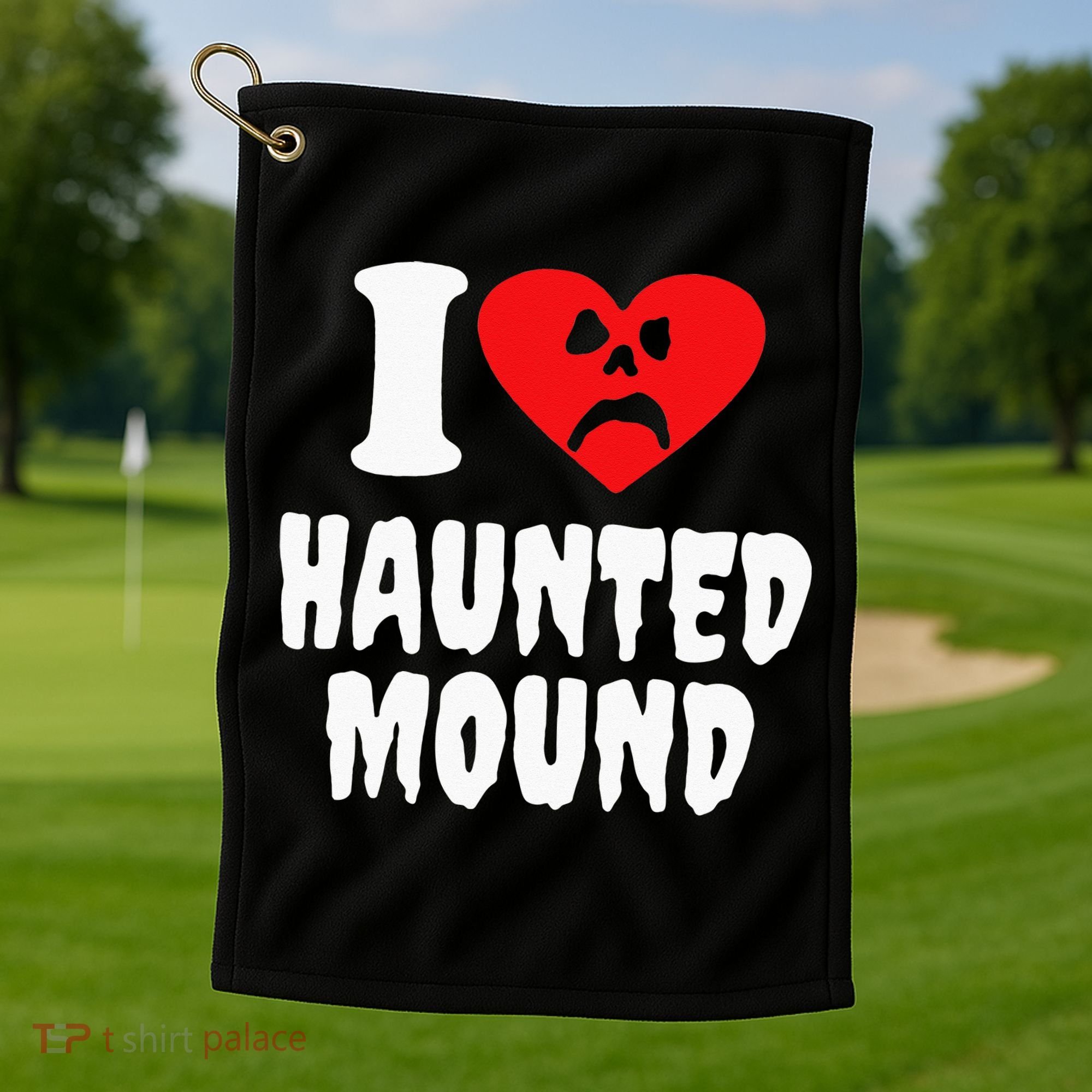 I Love Haunted Mound Golf Towel