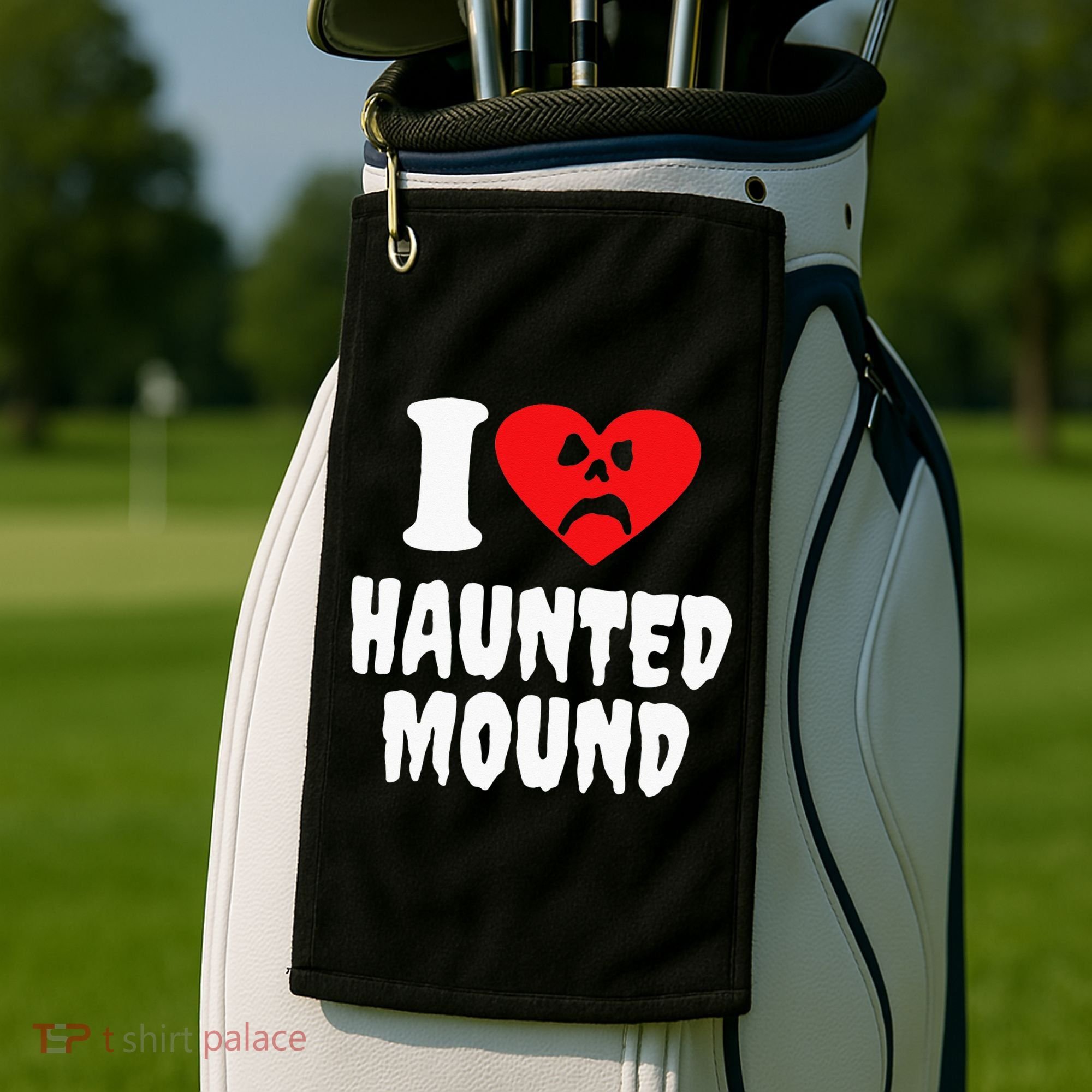 I Love Haunted Mound Golf Towel