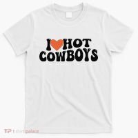I Love Hot Cowboys Groovy Retro I Love Cowboys T-Shirt thumb 0