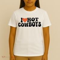 I Love Hot Cowboys Groovy Retro I Love Cowboys T-Shirt thumb 4
