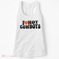 I Love Hot Cowboys Groovy Retro I Love Cowboys Women's Tank Top thumb 0