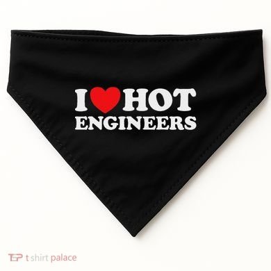 I Love Hot Engineers Funny Math Science Construct Invent Job USA-Made Doggie Bandana
