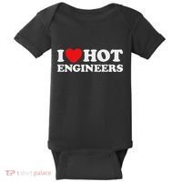 I Love Hot Engineers Funny Math Science Construct Invent Job Baby Bodysuit thumb 0