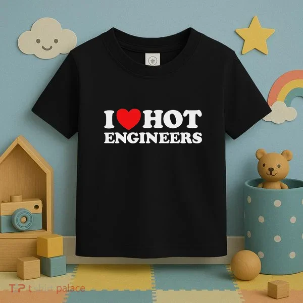 I Love Hot Engineers Funny Math Science Construct Invent Job Toddler T-Shirt