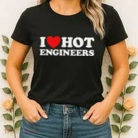 I Love Hot Engineers Funny Math Science Construct Invent Job Women's T-Shirt thumb 2