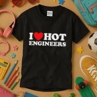 I Love Hot Engineers Funny Math Science Construct Invent Job Kids T-Shirt thumb 3