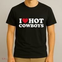 I Love Hot Cowboys I Heart Hot Cowboys Cute Rodeo Western T-Shirt thumb 3