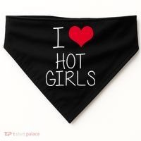I Love Hot Girls USA-Made Doggie Bandana thumb 0