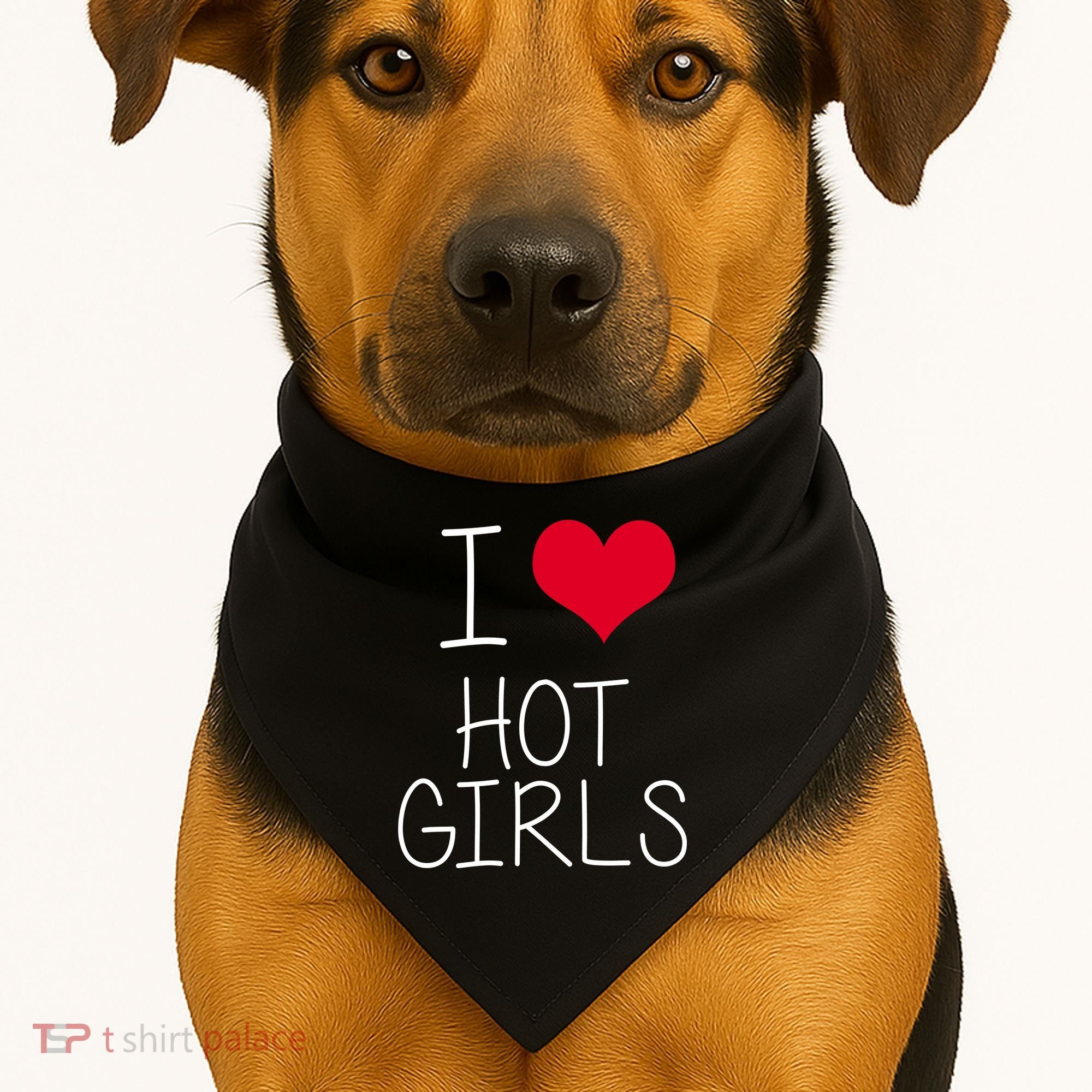 I Love Hot Girls USA-Made Doggie Bandana
