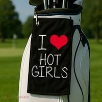 I Love Hot Girls Golf Towel thumb 2