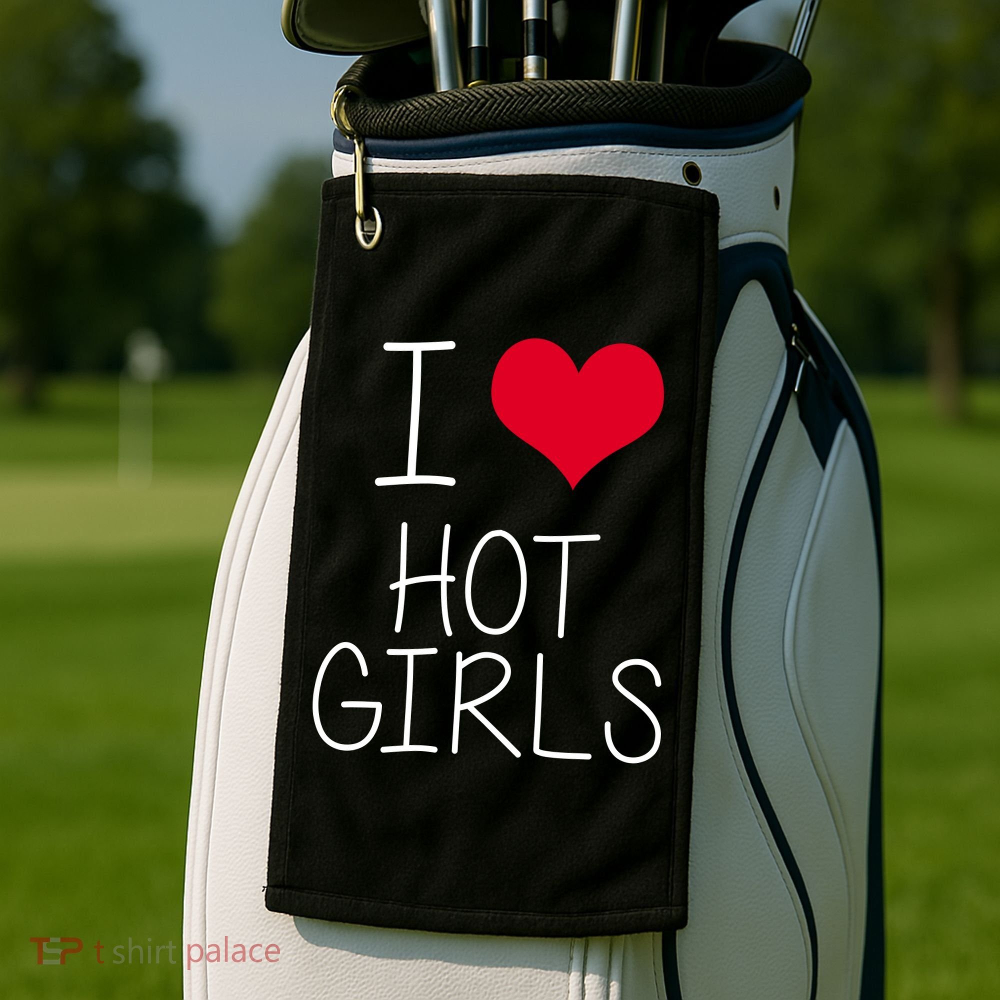 I Love Hot Girls Golf Towel