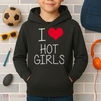 I Love Hot Girls Kids Hoodie thumb 2