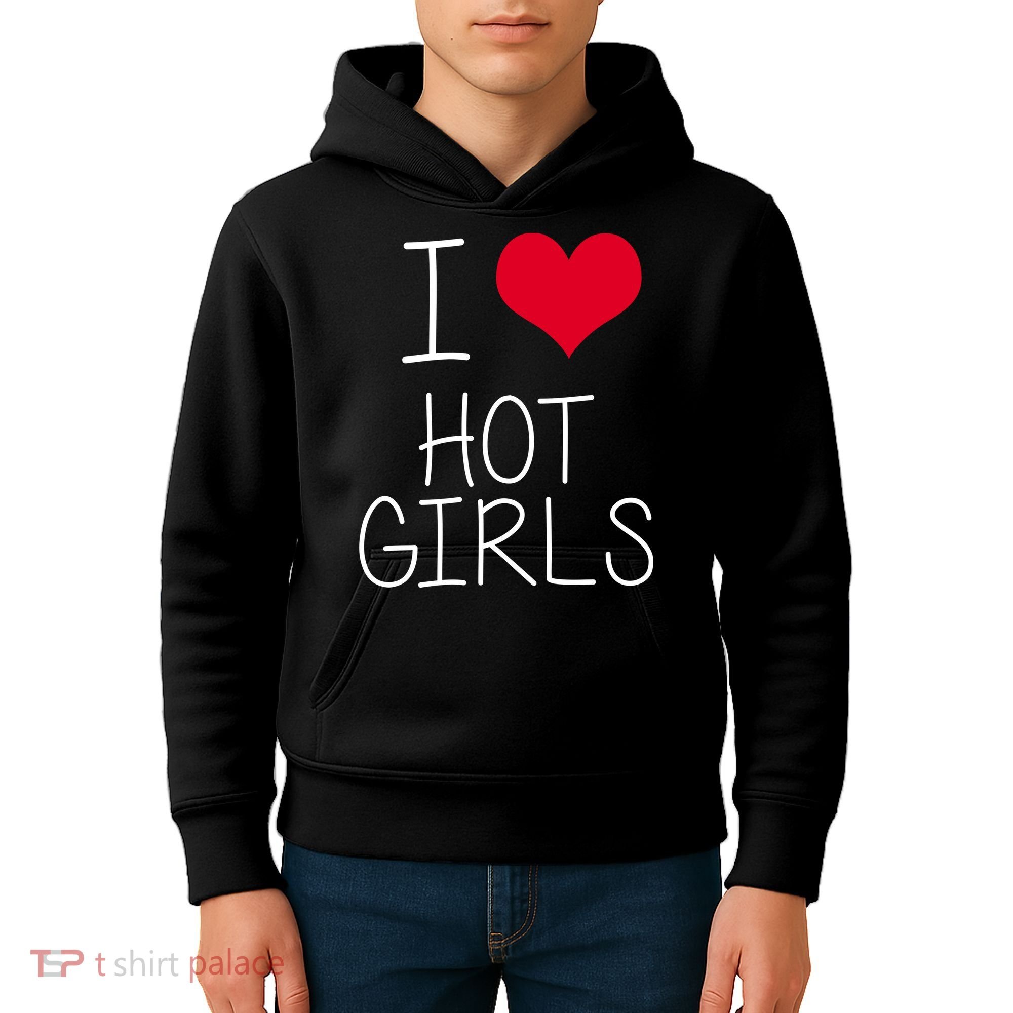 I Love Hot Girls Kids Hoodie