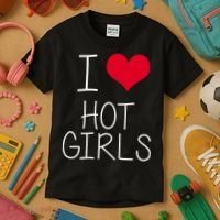 I Love Hot Girls Kids T-Shirt thumb 3