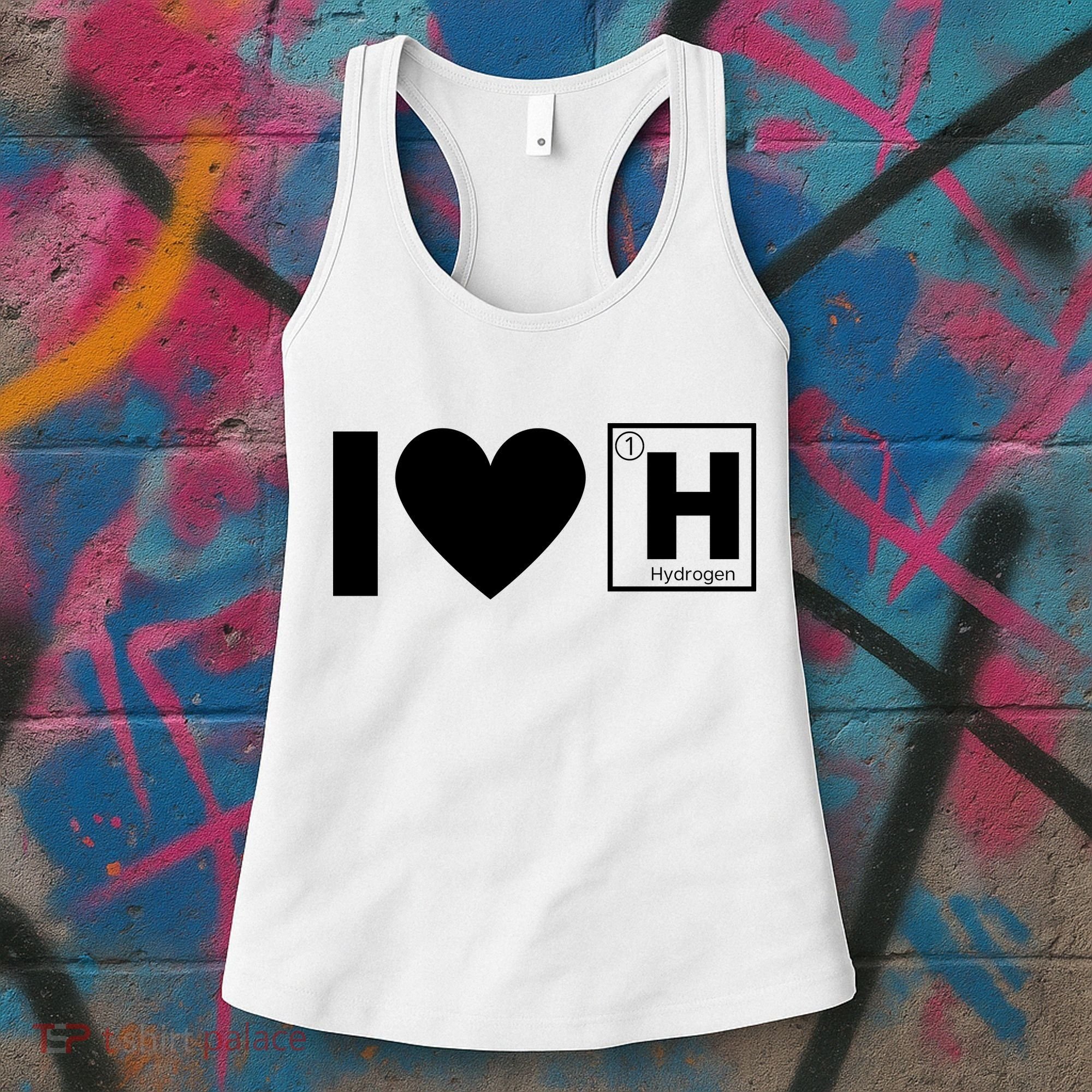 I Love Hydrogen Vehicles Fuel Cells H Symbol Periodic Table FCEVs Women's Tank Top