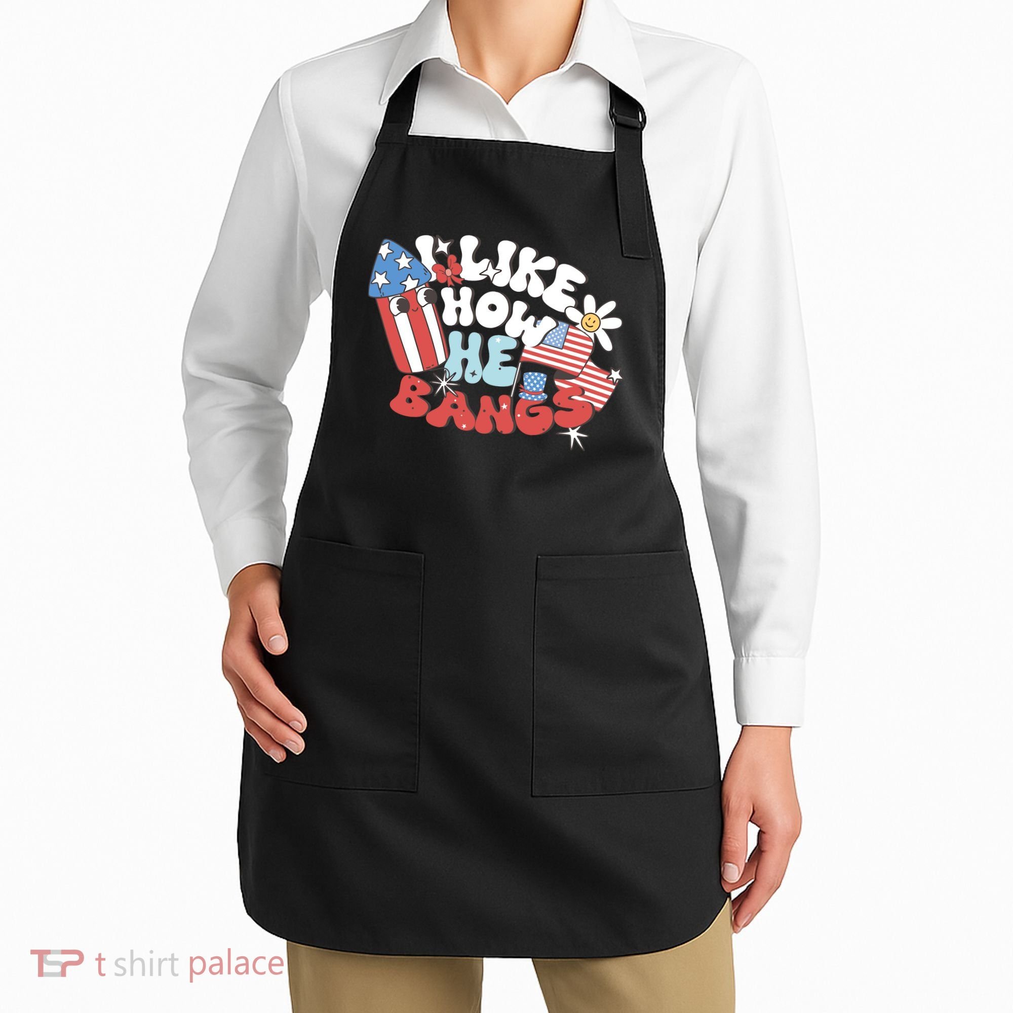 I Like How He Bangs I Like How She Explodes Couple 4th July Apron