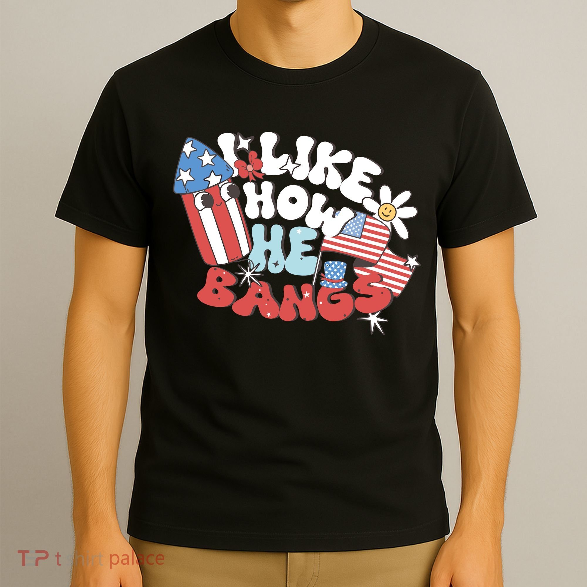 I Like How He Bangs I Like How She Explodes Couple 4th July T-Shirt