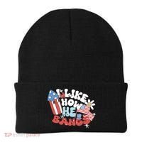 I Like How He Bangs I Like How She Explodes Couple 4th July Beanie thumb 0