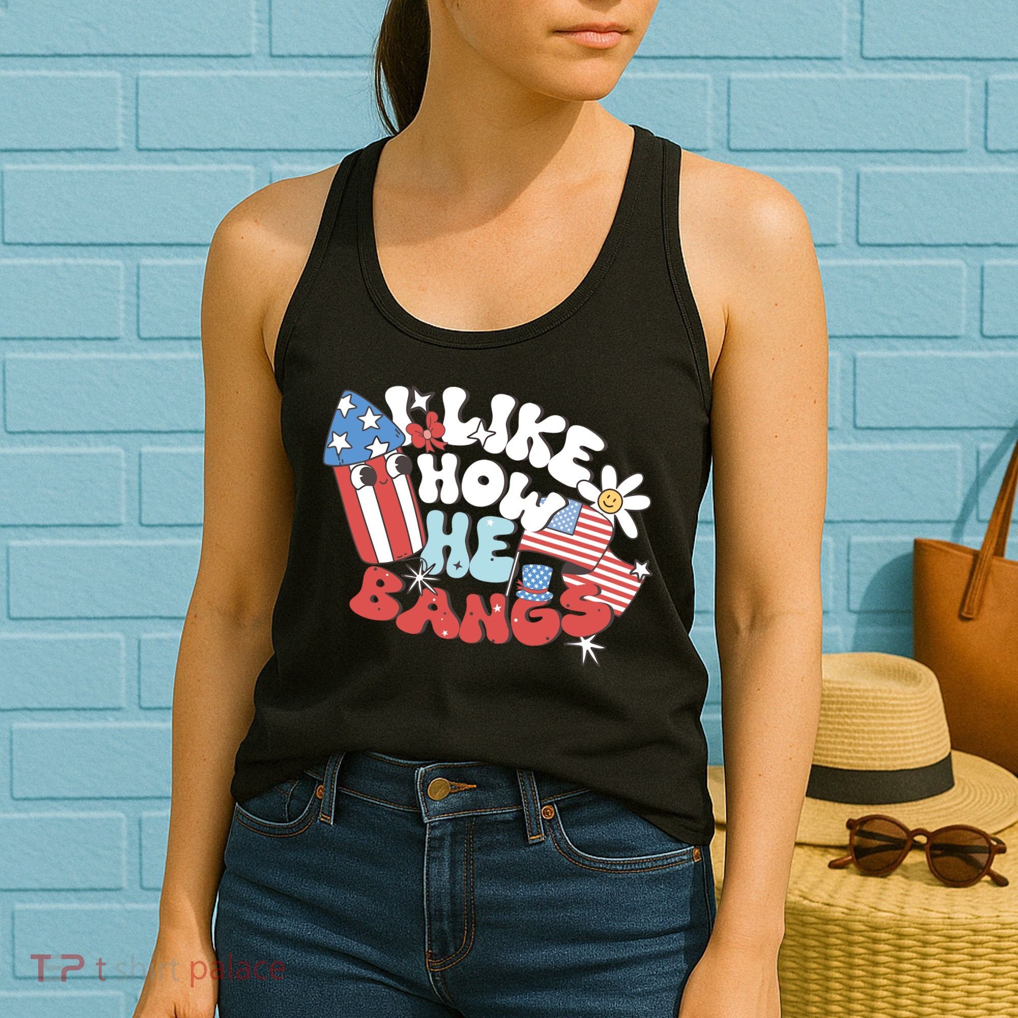 I Like How He Bangs I Like How She Explodes Couple 4th July Women's Tank Top
