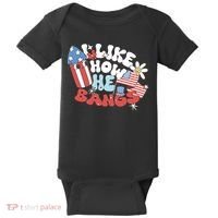 I Like How He Bangs I Like How She Explodes Couple 4th July Baby Bodysuit thumb 0