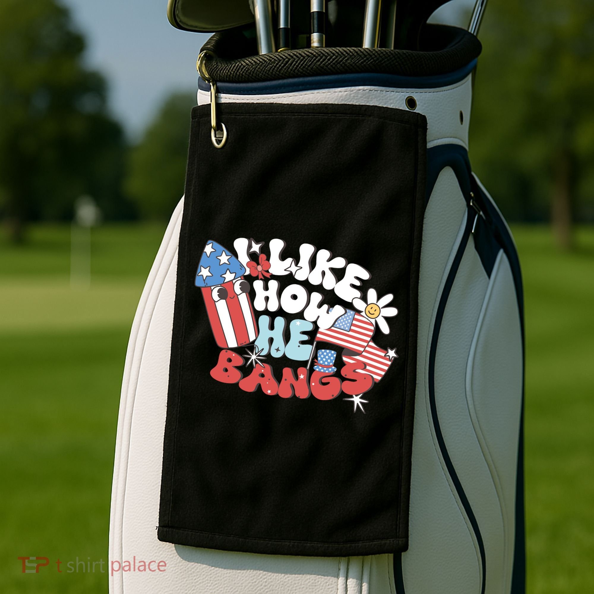 I Like How He Bangs I Like How She Explodes Couple 4th July Golf Towel