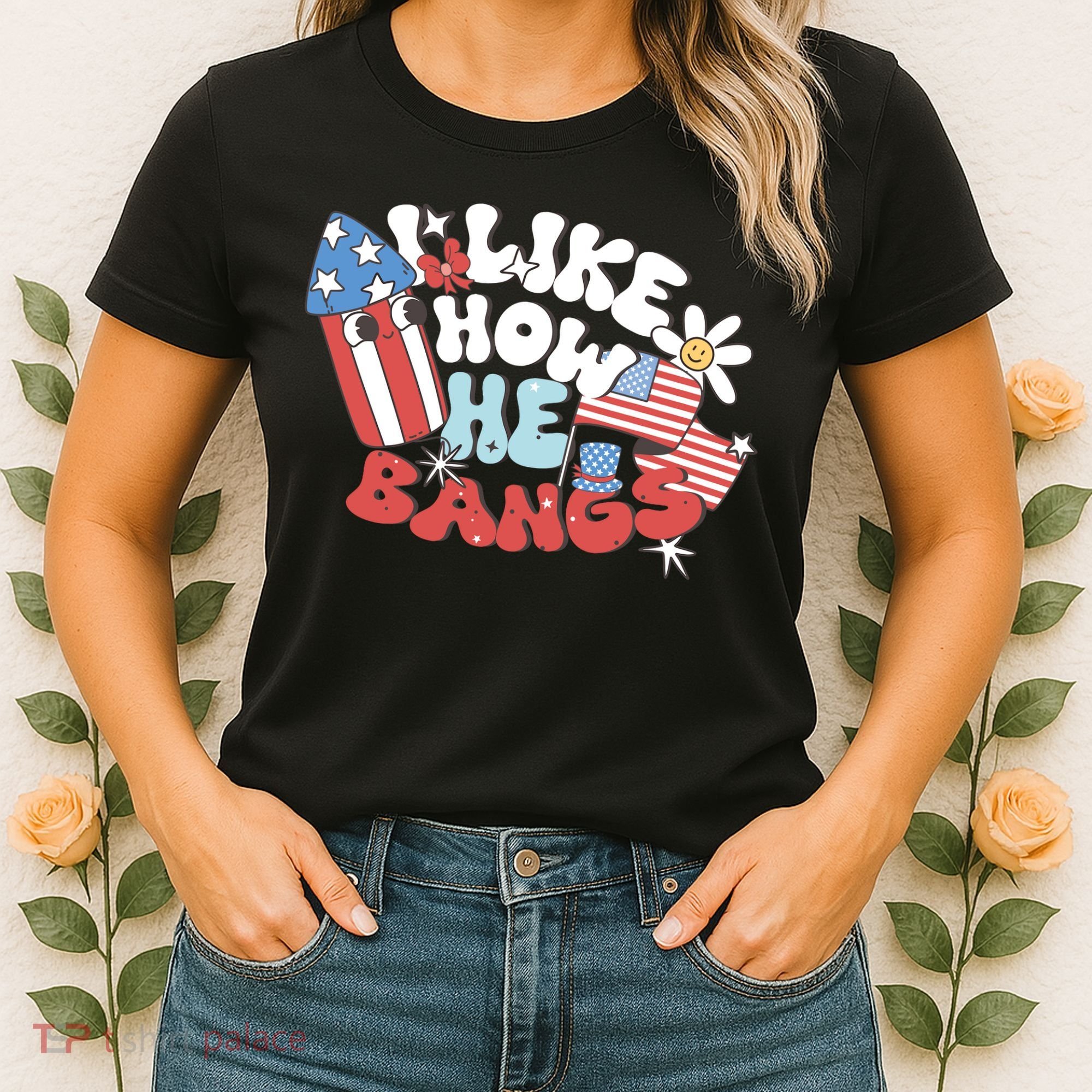 I Like How He Bangs I Like How She Explodes Couple 4th July Women's T-Shirt