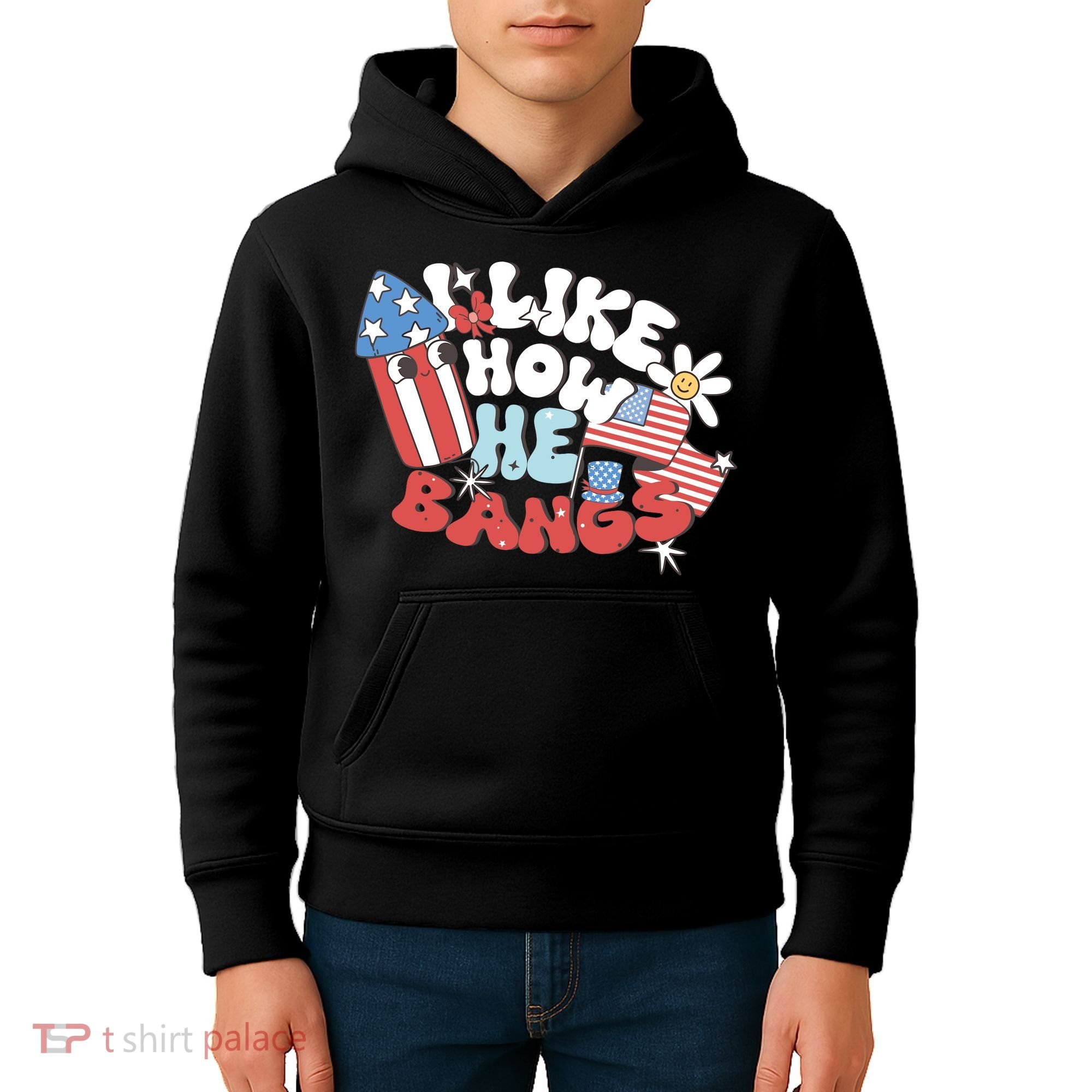 I Like How He Bangs I Like How She Explodes Couple 4th July Kids Hoodie