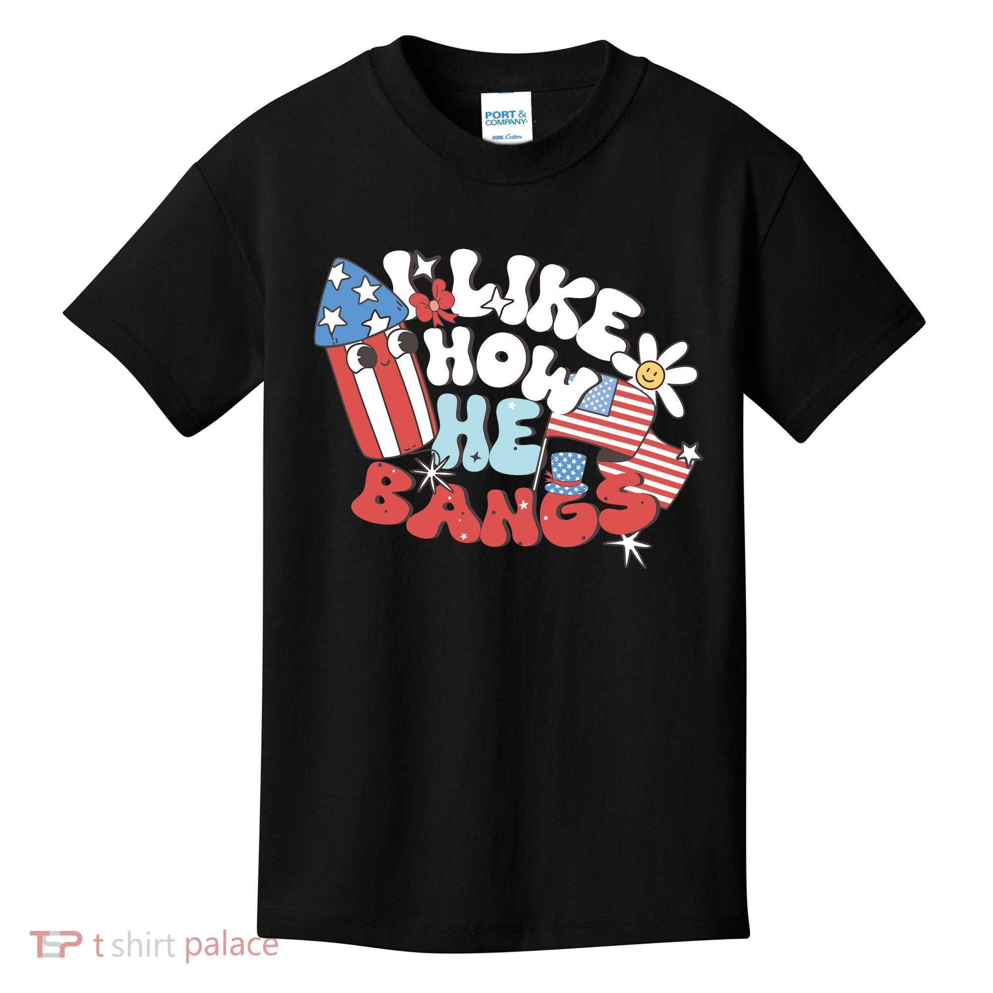 I Like How He Bangs I Like How She Explodes Couple 4th July Kids T-Shirt
