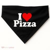 I Love Heart Pizza Za USA-Made Doggie Bandana thumb 0