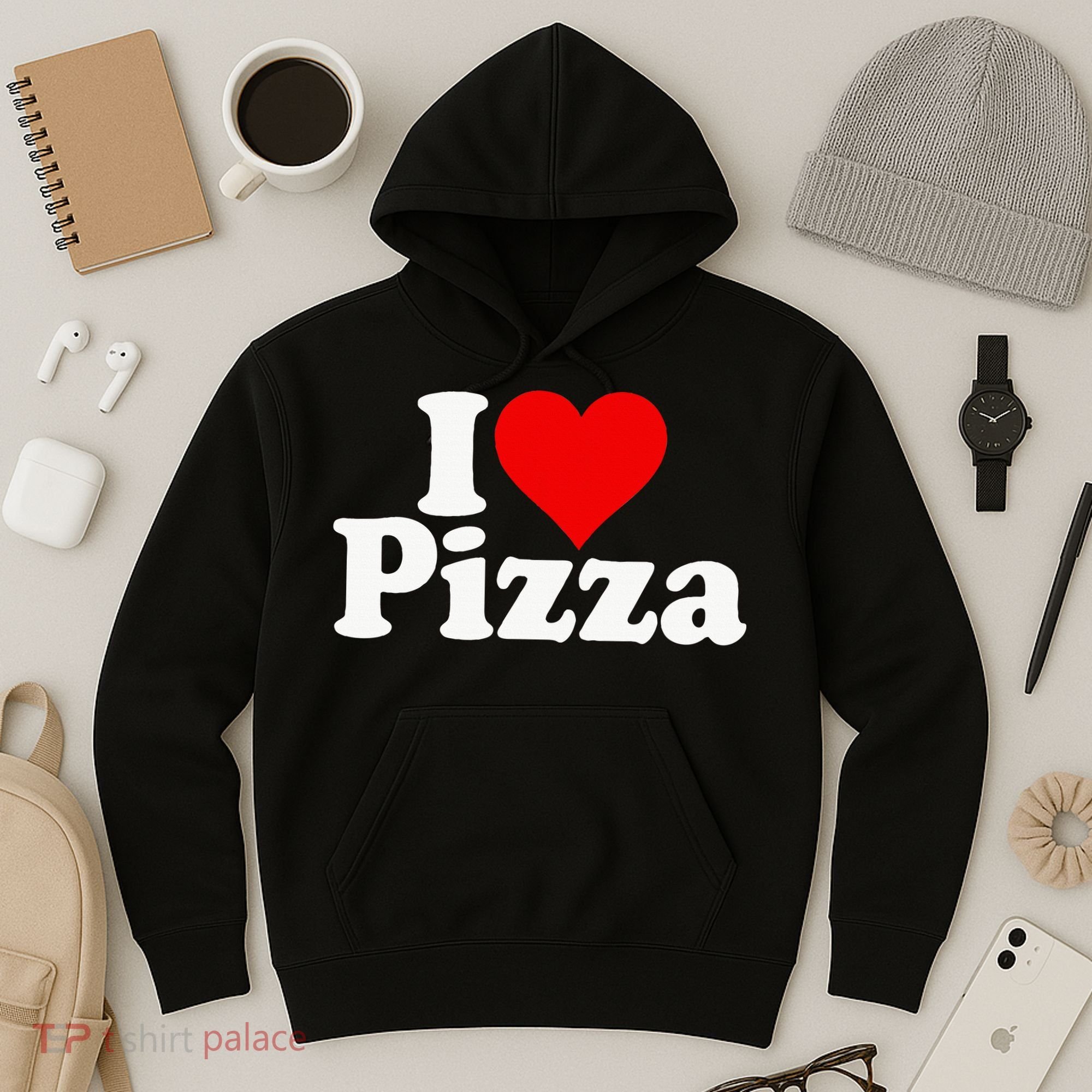 I Love Heart Pizza Za Hoodie