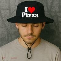 I Love Heart Pizza Za Bucket Hat thumb 2