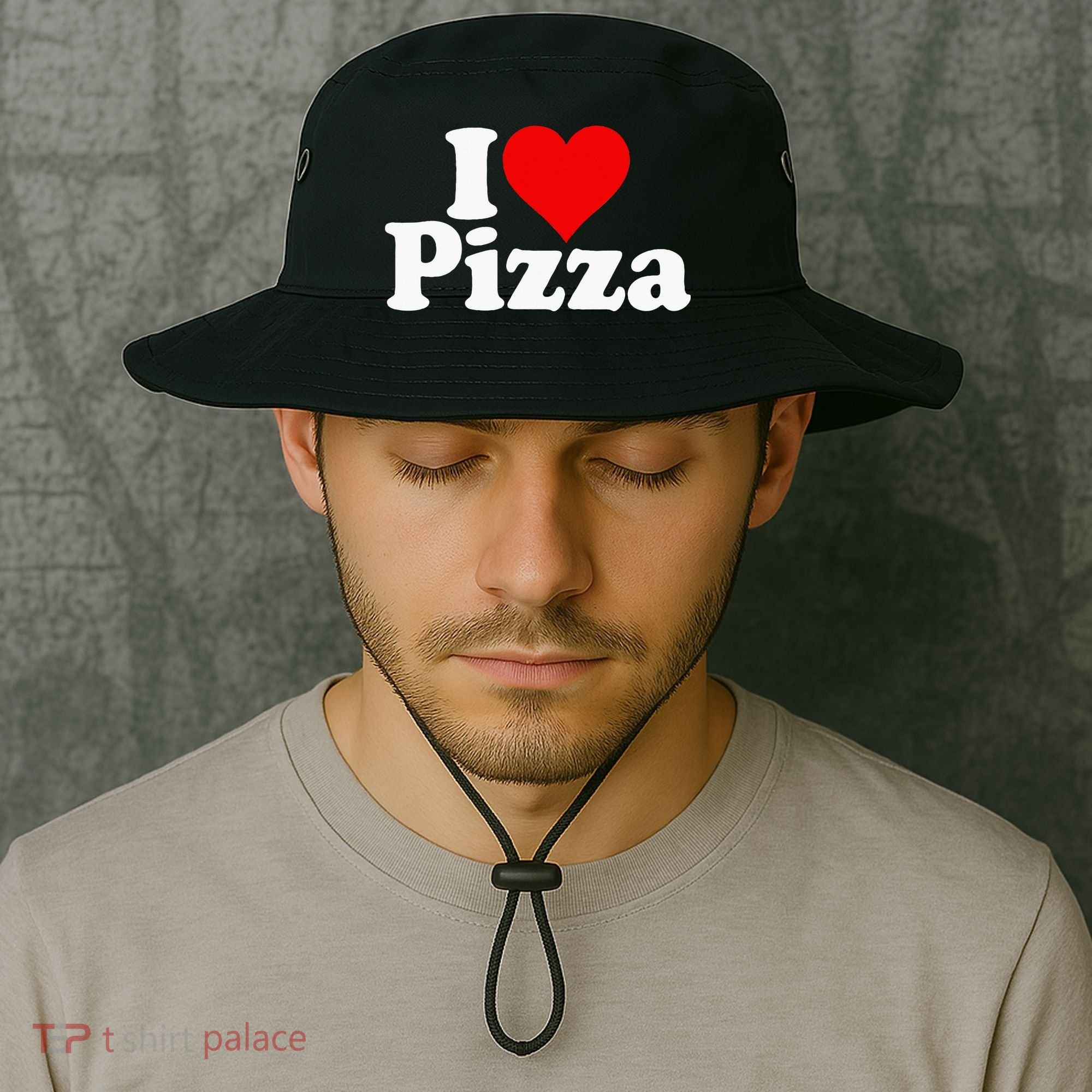 I Love Heart Pizza Za Bucket Hat