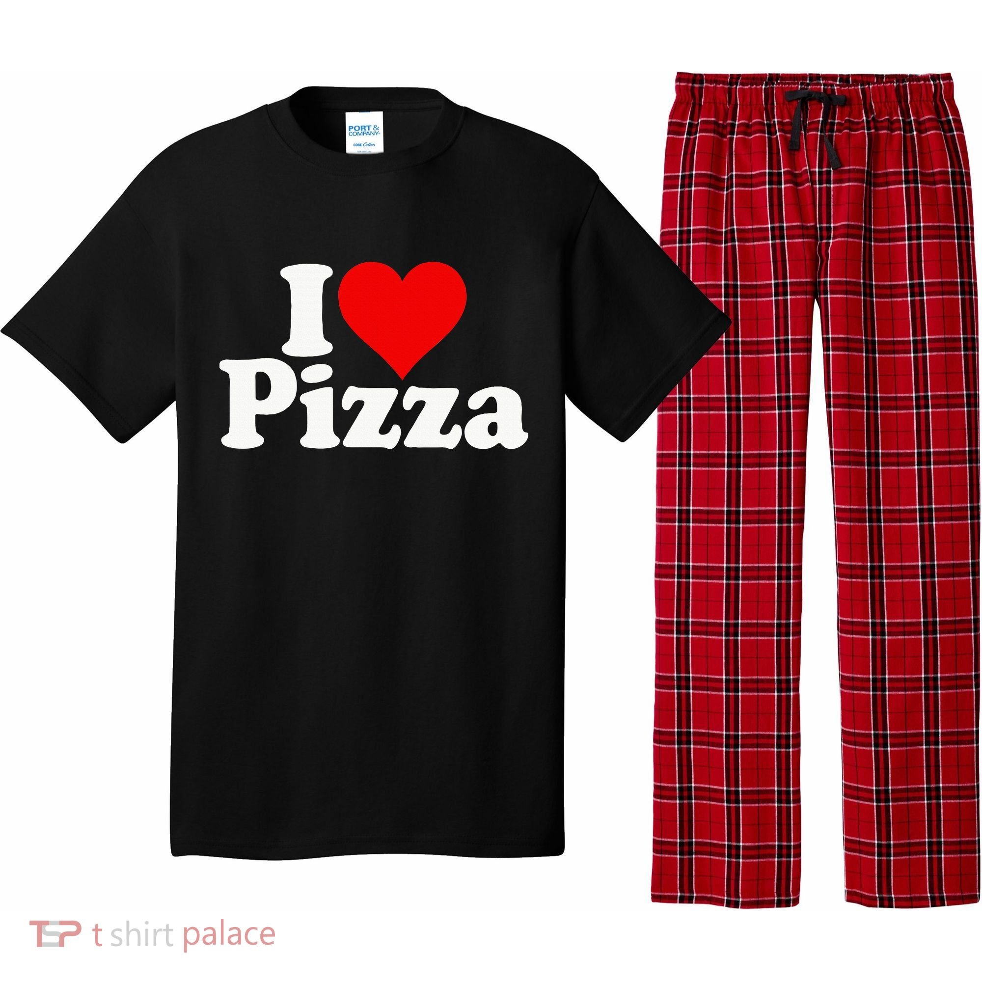 I Love Heart Pizza Za Pajama Set