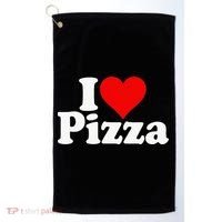 I Love Heart Pizza Za Golf Towel thumb 0
