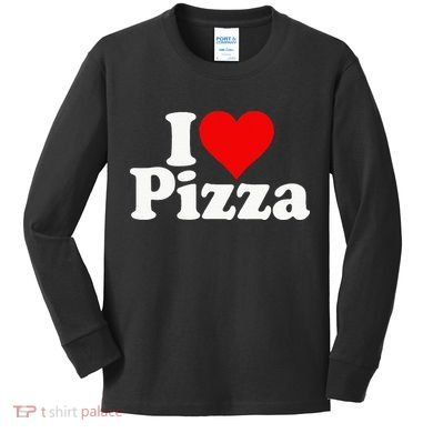 I Love Heart Pizza Za Kids Long Sleeve Shirt