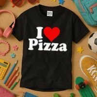 I Love Heart Pizza Za Kids T-Shirt thumb 3