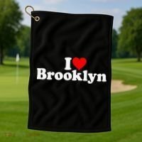 I Love Heart Brooklyn Golf Towel thumb 1