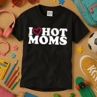I Love Hot Moms Kids T-Shirt thumb 3