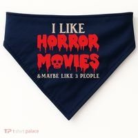 I Like Horror Movies Halloween USA-Made Doggie Bandana thumb 0
