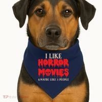 I Like Horror Movies Halloween USA-Made Doggie Bandana thumb 1