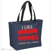 I Like Horror Movies Halloween Tote Bag thumb 2