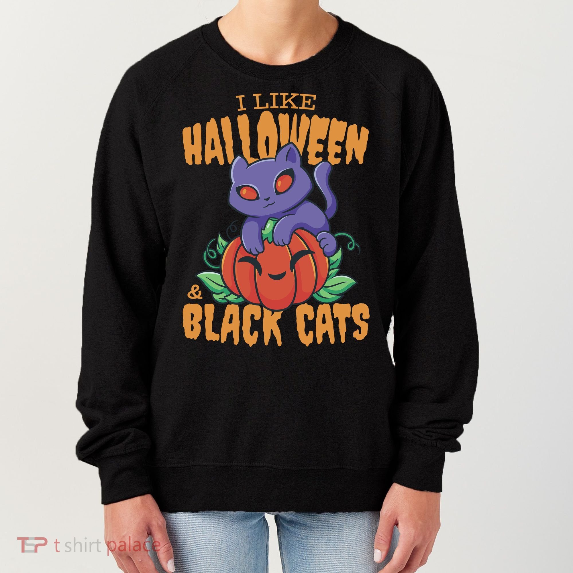 I Like Halloween And Black Cats Women's Sweatshirt