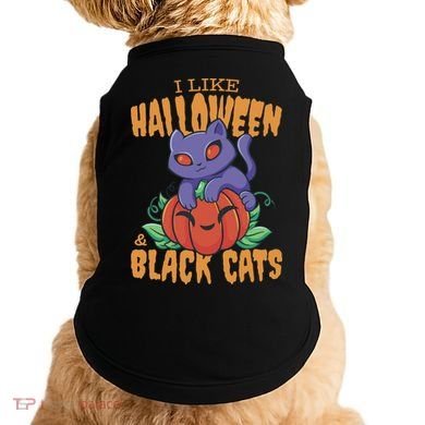 I Like Halloween And Black Cats Doggie Tank