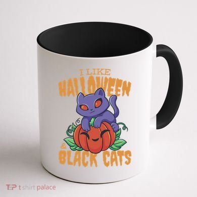 I Like Halloween And Black Cats Coffee Mug back