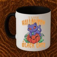 I Like Halloween And Black Cats Coffee Mug thumb 2