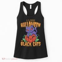 I Like Halloween And Black Cats Women's Tank Top thumb 0